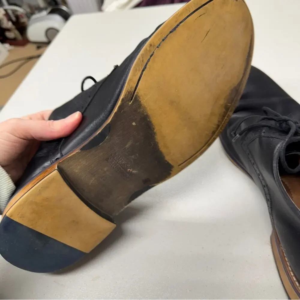 Johnston & Murphy Black Leather Oxford Lace Up Dress Shoes Mens 13 Classic